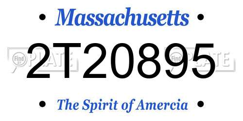 2T20895 Massachusetts License Plate