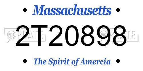 2T20898 Massachusetts License Plate