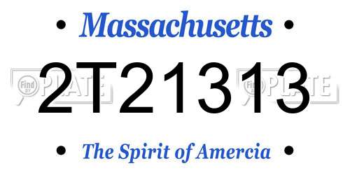2T21313 Massachusetts License Plate