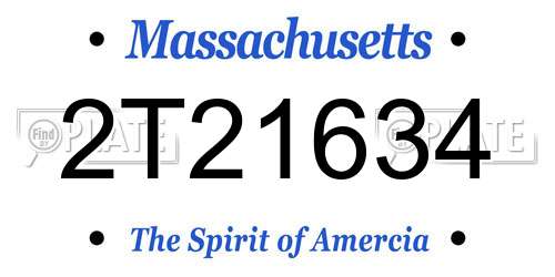 2T21634 Massachusetts License Plate