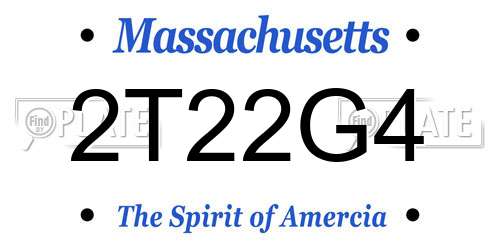 2T22G4 Massachusetts License Plate
