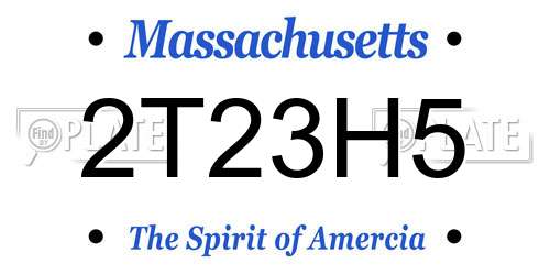 2T23H5 Massachusetts License Plate