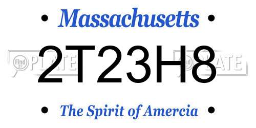 2T23H8 Massachusetts License Plate