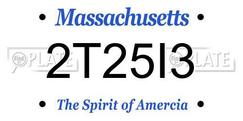 2T25I3 Massachusetts License Plate