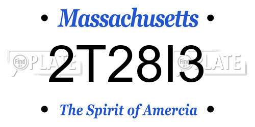2T28I3 Massachusetts License Plate