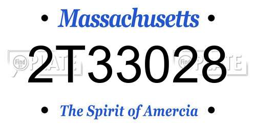 2T33028 Massachusetts License Plate