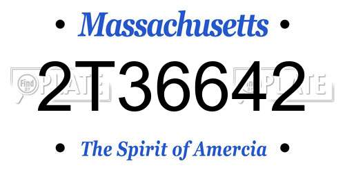 2T36642 Massachusetts License Plate