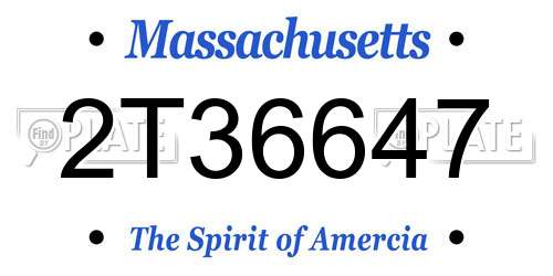 2T36647 Massachusetts License Plate