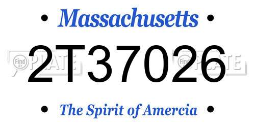 2T37026 Massachusetts License Plate