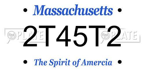 2T45T2 Massachusetts License Plate