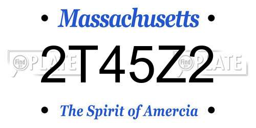2T45Z2 Massachusetts License Plate