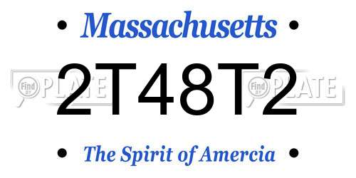 2T48T2 Massachusetts License Plate