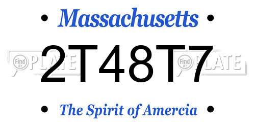2T48T7 Massachusetts License Plate