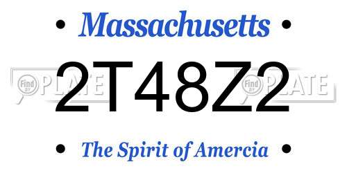 2T48Z2 Massachusetts License Plate