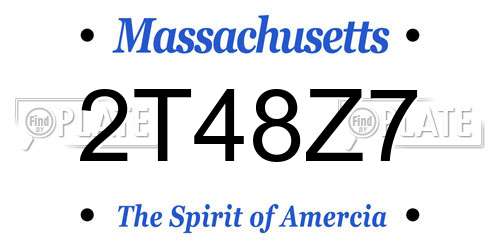 2T48Z7 Massachusetts License Plate
