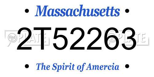 2T52263 Massachusetts License Plate