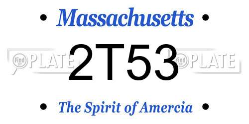 2T53 Massachusetts License Plate