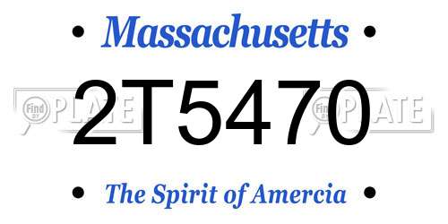 2T5470 Massachusetts License Plate