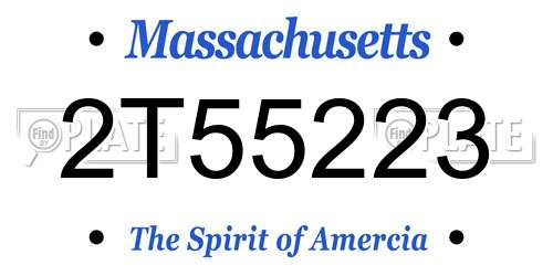 2T55223 Massachusetts License Plate