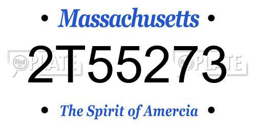 2T55273 Massachusetts License Plate