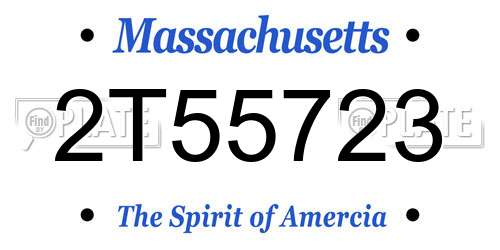 2T55723 Massachusetts License Plate