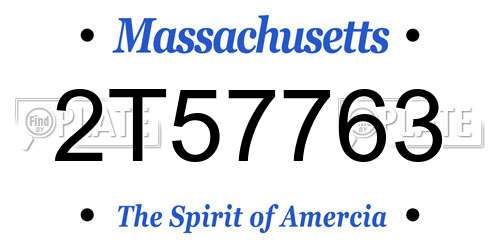 2T57763 Massachusetts License Plate