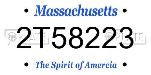 2T58223 Massachusetts License Plate