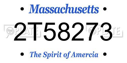 2T58273 Massachusetts License Plate