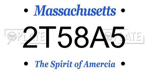 2T58A5 Massachusetts License Plate