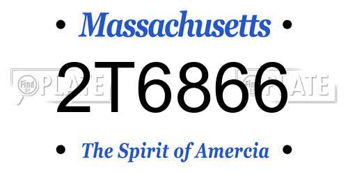 2T6866 Massachusetts License Plate