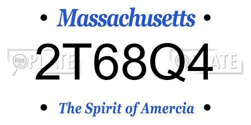 2T68Q4 Massachusetts License Plate