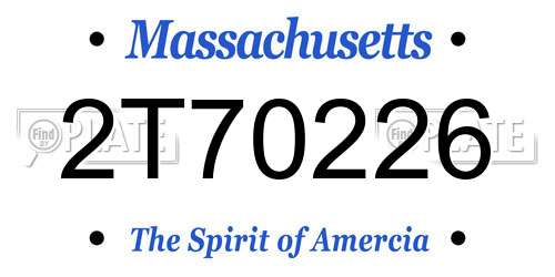 2T70226 Massachusetts License Plate