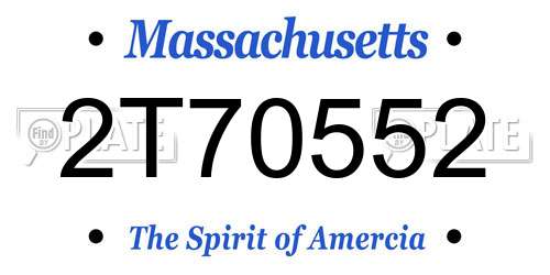 2T70552 Massachusetts License Plate
