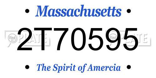 2T70595 Massachusetts License Plate