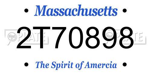 2T70898 Massachusetts License Plate