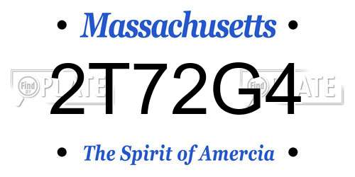 2T72G4 Massachusetts License Plate