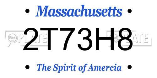 2T73H8 Massachusetts License Plate