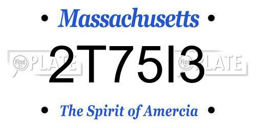 2T75I3 Massachusetts License Plate