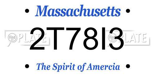 2T78I3 Massachusetts License Plate