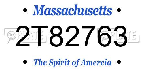 2T82763 Massachusetts License Plate