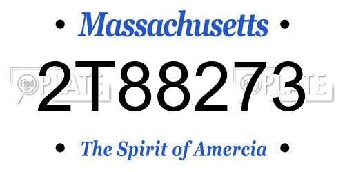 2T88273 Massachusetts License Plate