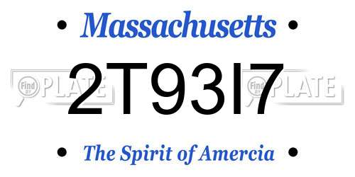 2T93I7 Massachusetts License Plate