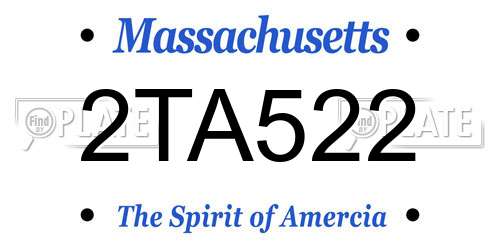 2TA522 Massachusetts License Plate