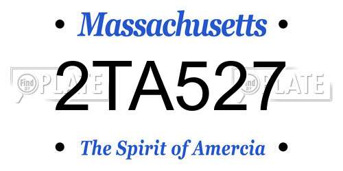 2TA527 Massachusetts License Plate