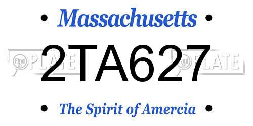 2TA627 Massachusetts License Plate