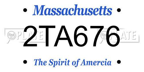 2TA676 Massachusetts License Plate