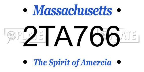 2TA766 Massachusetts License Plate