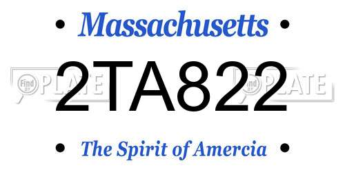 2TA822 Massachusetts License Plate