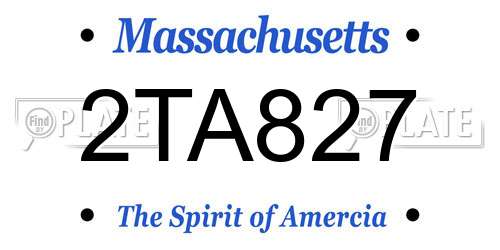 2TA827 Massachusetts License Plate