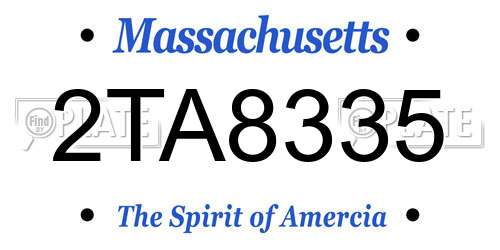 2TA8335 Massachusetts License Plate